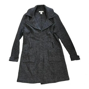 Marisa Christina Gray Wool Long Knit Coat L